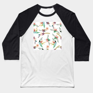 Flower Pattern Baseball T-Shirt